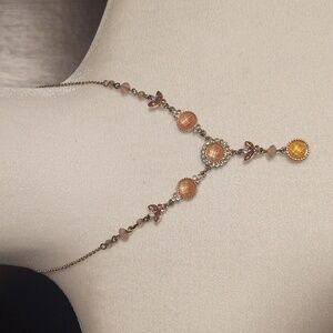 16" Pink Butterfly Y Necklace